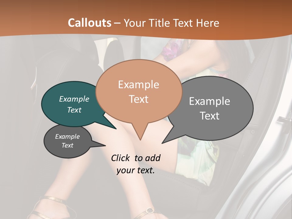 A Woman Sitting In The Back Seat Of A Car PowerPoint Template