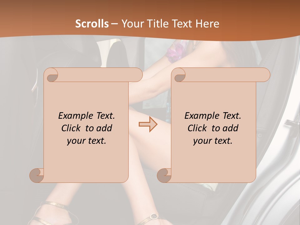 A Woman Sitting In The Back Seat Of A Car PowerPoint Template