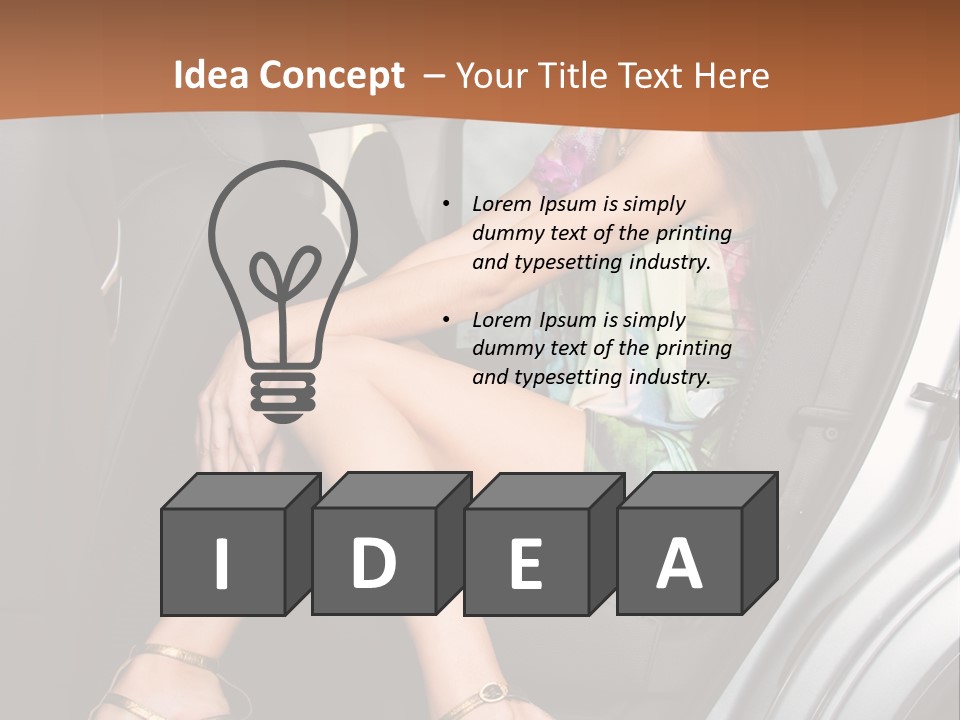 A Woman Sitting In The Back Seat Of A Car PowerPoint Template