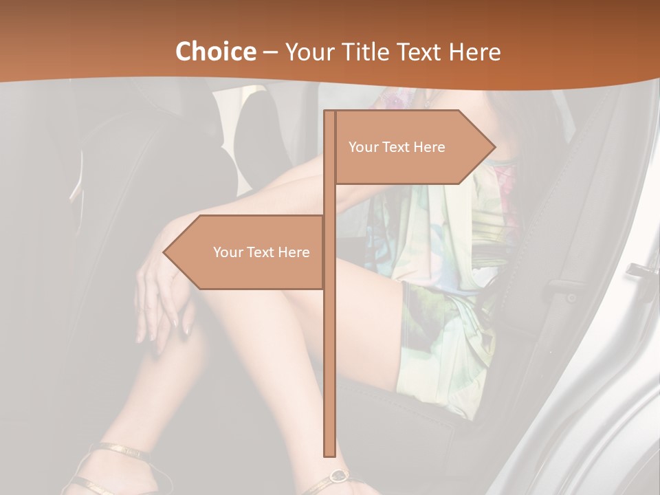 A Woman Sitting In The Back Seat Of A Car PowerPoint Template