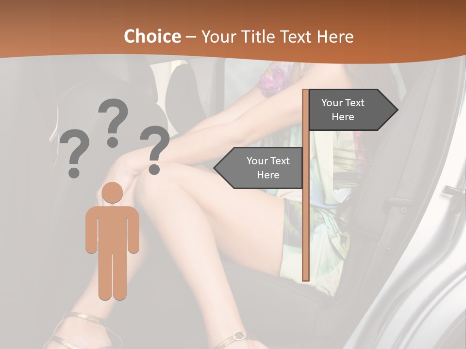 A Woman Sitting In The Back Seat Of A Car PowerPoint Template