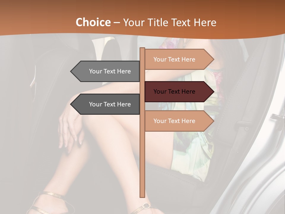 A Woman Sitting In The Back Seat Of A Car PowerPoint Template