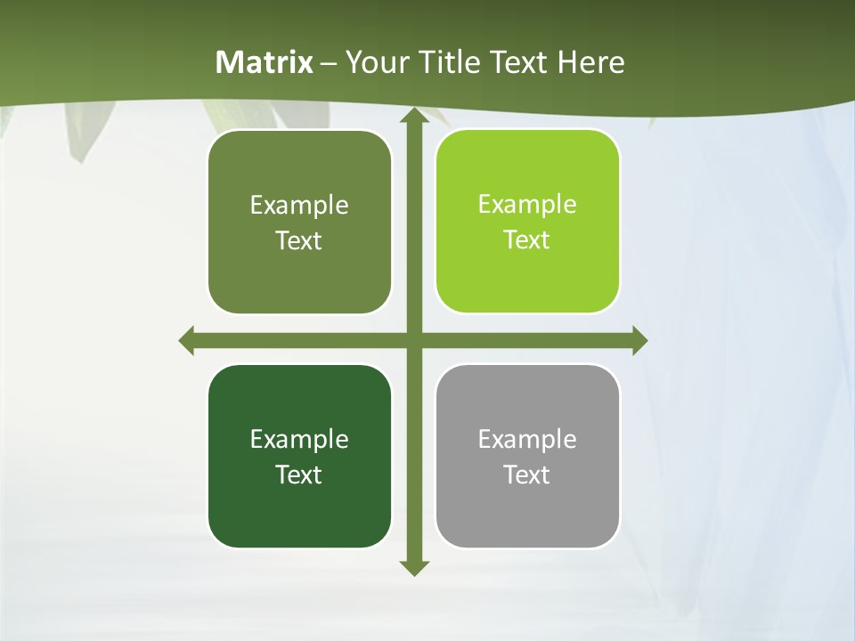 Bamboo Leafs Over Abstract Blue Background PowerPoint Template