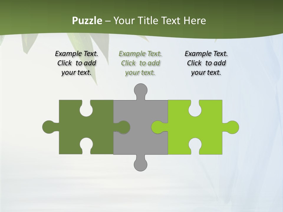 Bamboo Leafs Over Abstract Blue Background PowerPoint Template