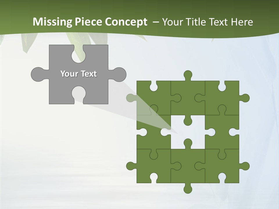 Bamboo Leafs Over Abstract Blue Background PowerPoint Template