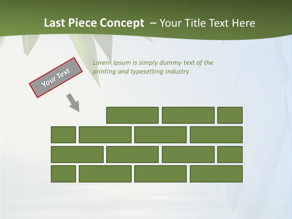 Bamboo Leafs Over Abstract Blue Background PowerPoint Template