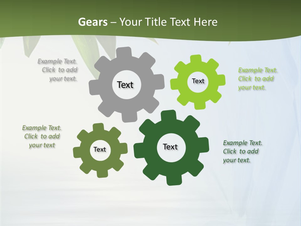 Bamboo Leafs Over Abstract Blue Background PowerPoint Template