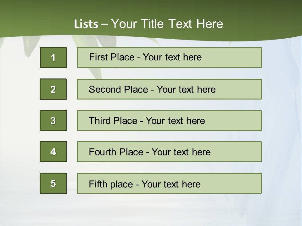 Bamboo Leafs Over Abstract Blue Background PowerPoint Template