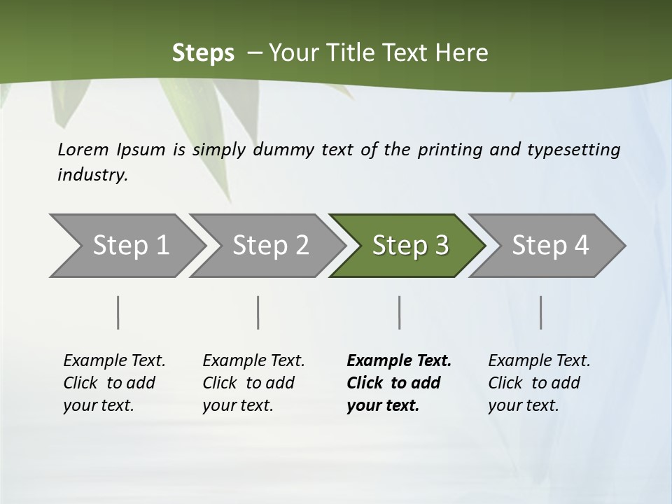 Bamboo Leafs Over Abstract Blue Background PowerPoint Template