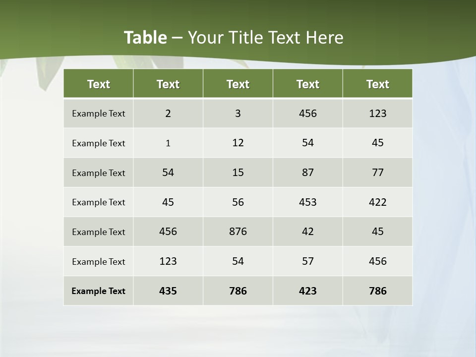 Bamboo Leafs Over Abstract Blue Background PowerPoint Template