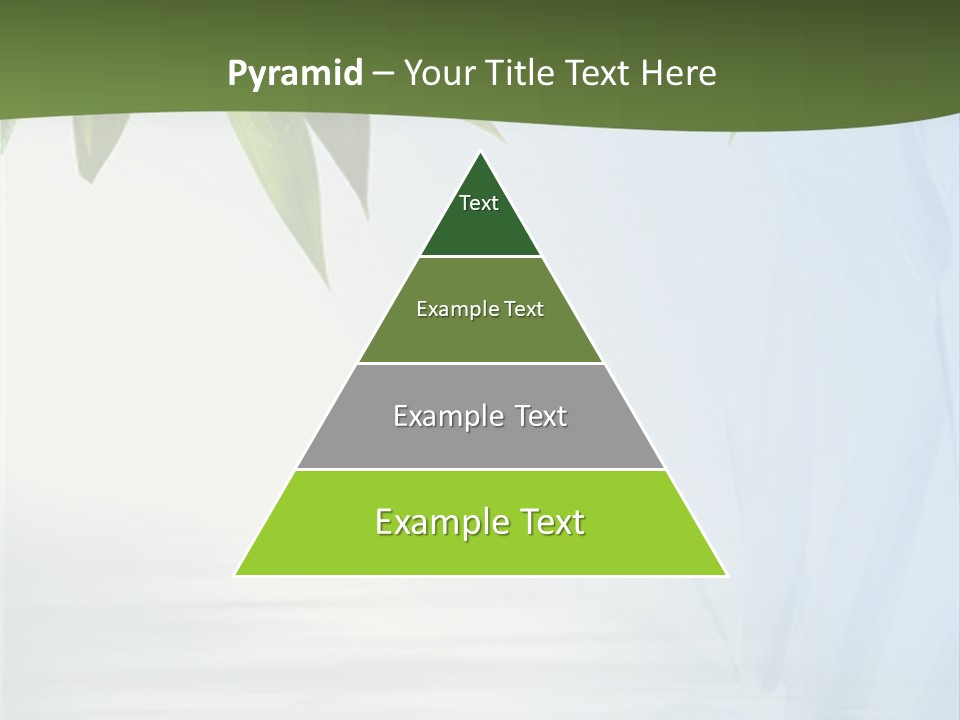 Bamboo Leafs Over Abstract Blue Background PowerPoint Template