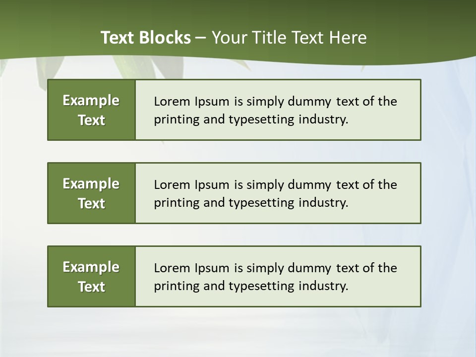 Bamboo Leafs Over Abstract Blue Background PowerPoint Template