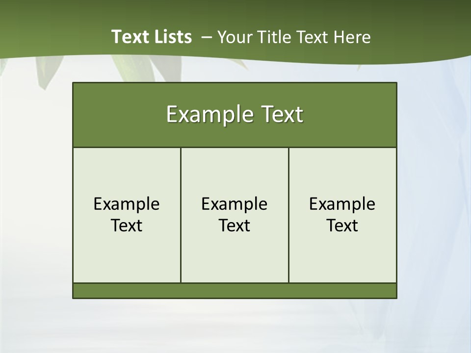 Bamboo Leafs Over Abstract Blue Background PowerPoint Template