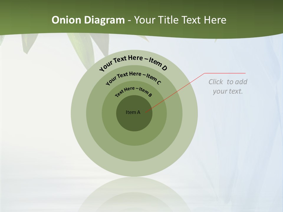 Bamboo Leafs Over Abstract Blue Background PowerPoint Template