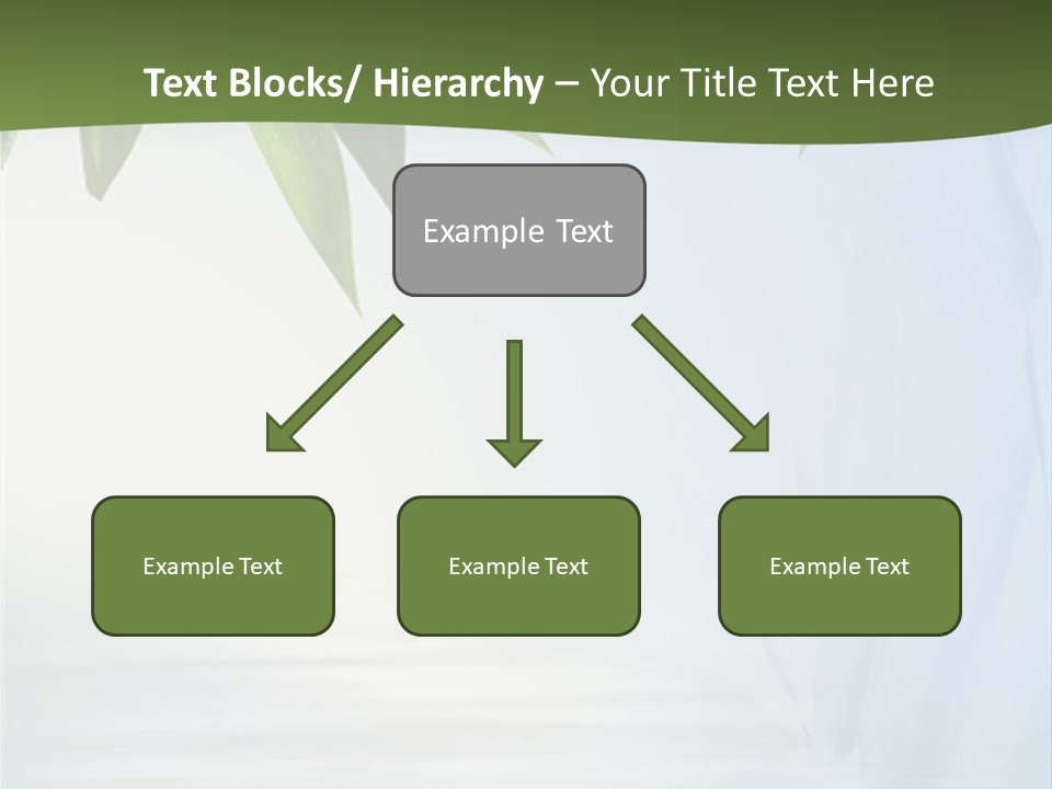 Bamboo Leafs Over Abstract Blue Background PowerPoint Template