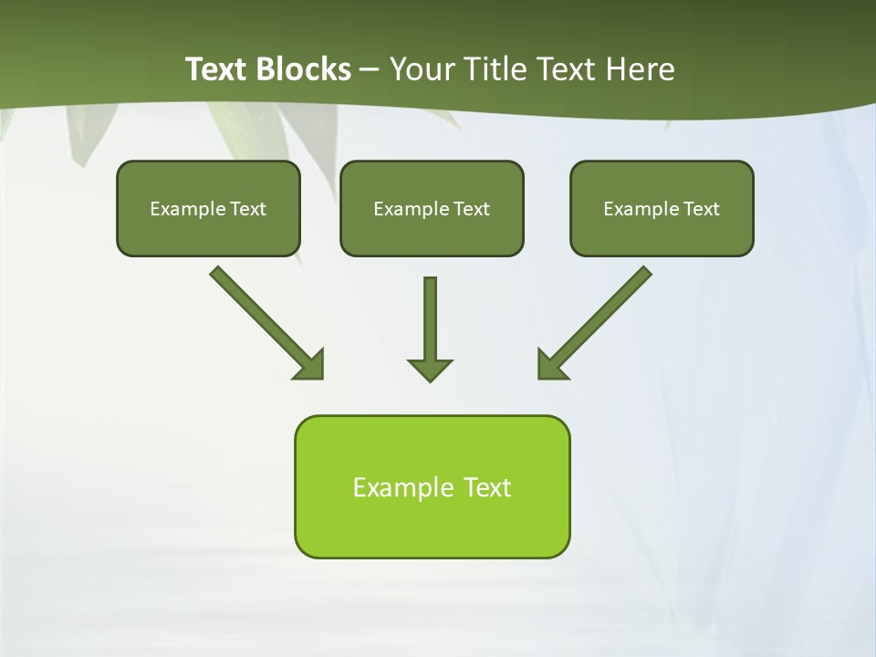 Bamboo Leafs Over Abstract Blue Background PowerPoint Template