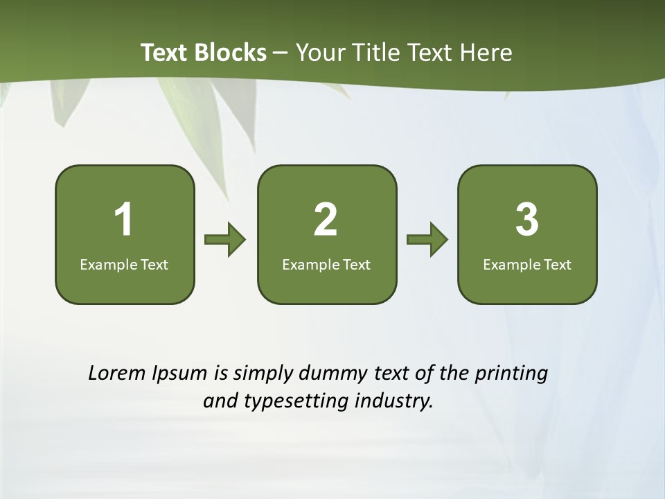 Bamboo Leafs Over Abstract Blue Background PowerPoint Template