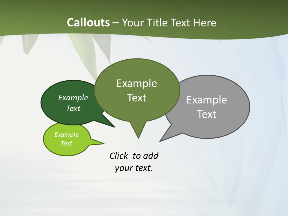 Bamboo Leafs Over Abstract Blue Background PowerPoint Template