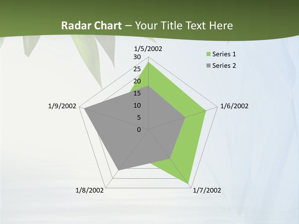 Bamboo Leafs Over Abstract Blue Background PowerPoint Template