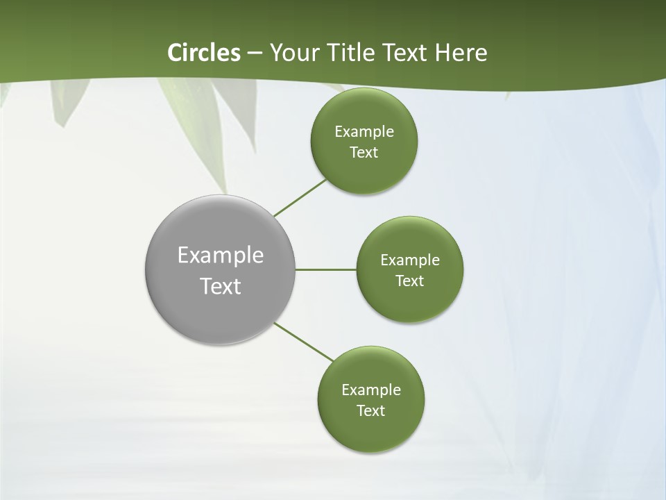 Bamboo Leafs Over Abstract Blue Background PowerPoint Template