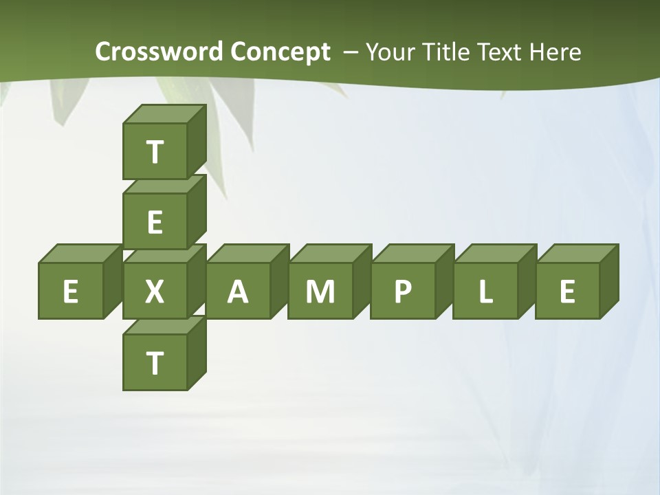 Bamboo Leafs Over Abstract Blue Background PowerPoint Template