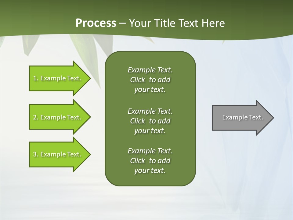 Bamboo Leafs Over Abstract Blue Background PowerPoint Template