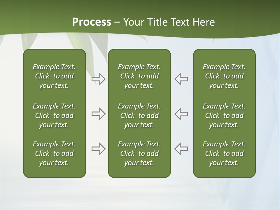 Bamboo Leafs Over Abstract Blue Background PowerPoint Template