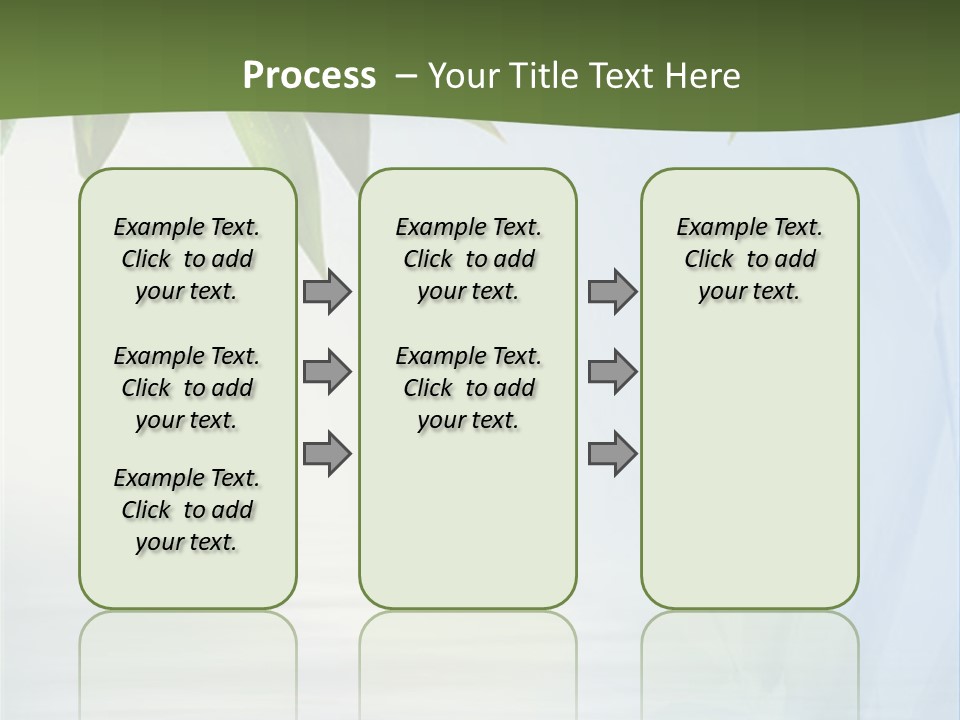 Bamboo Leafs Over Abstract Blue Background PowerPoint Template