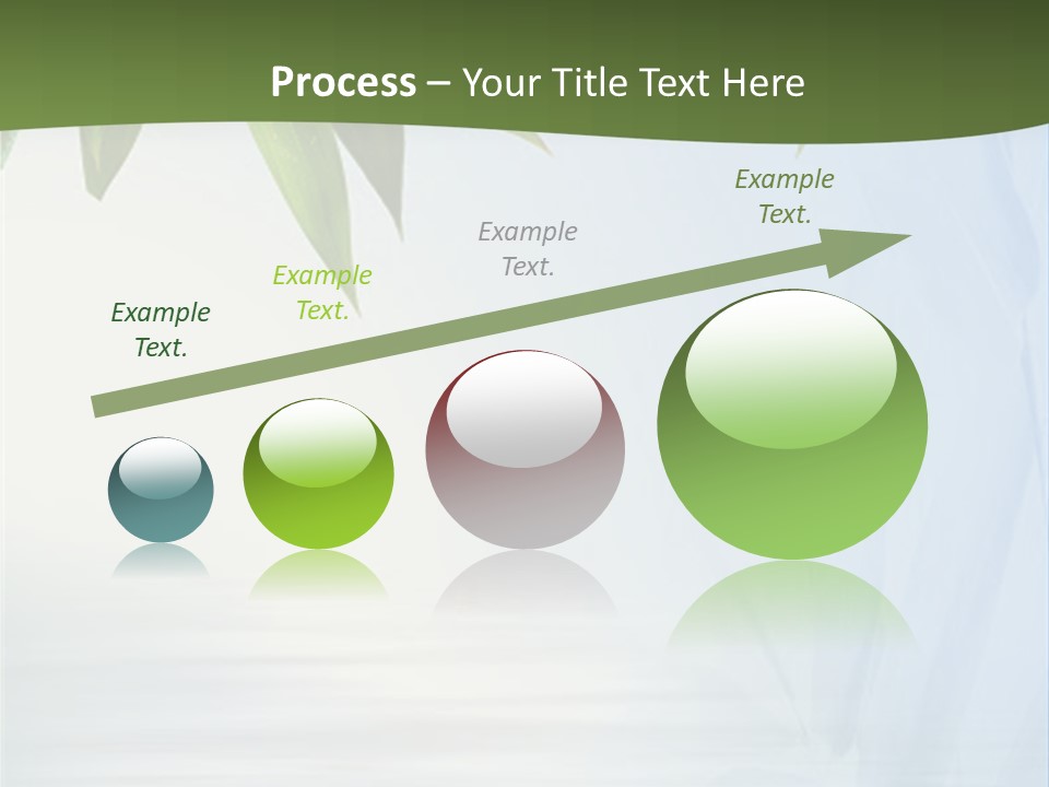 Bamboo Leafs Over Abstract Blue Background PowerPoint Template