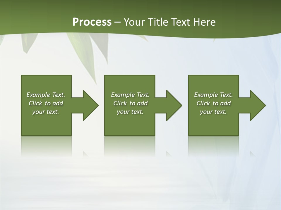 Bamboo Leafs Over Abstract Blue Background PowerPoint Template