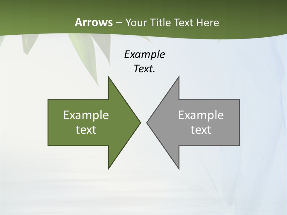 Bamboo Leafs Over Abstract Blue Background PowerPoint Template