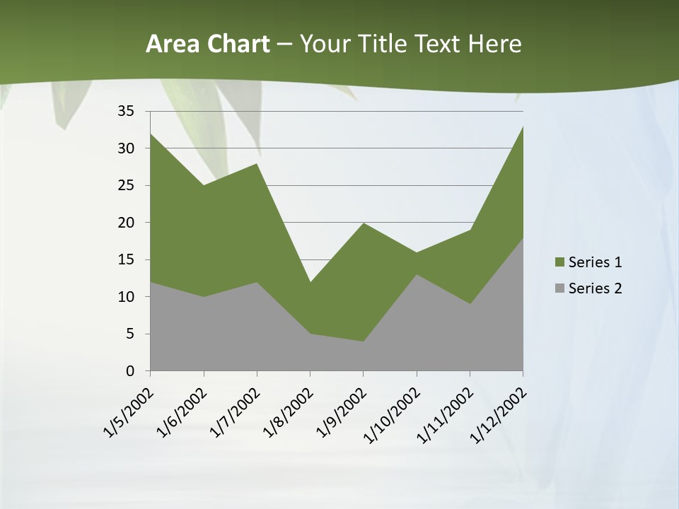 Bamboo Leafs Over Abstract Blue Background PowerPoint Template
