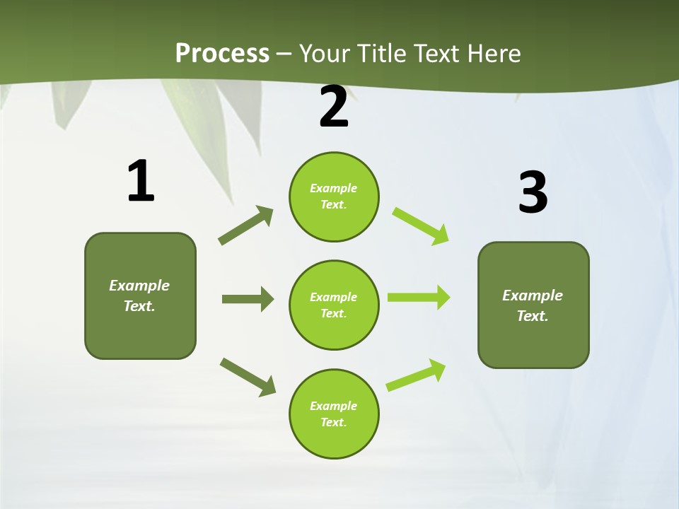 Bamboo Leafs Over Abstract Blue Background PowerPoint Template