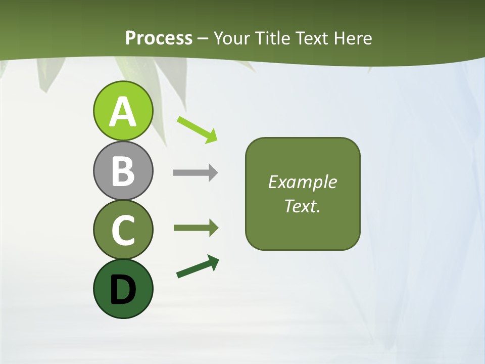 Bamboo Leafs Over Abstract Blue Background PowerPoint Template