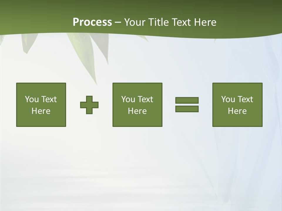 Bamboo Leafs Over Abstract Blue Background PowerPoint Template