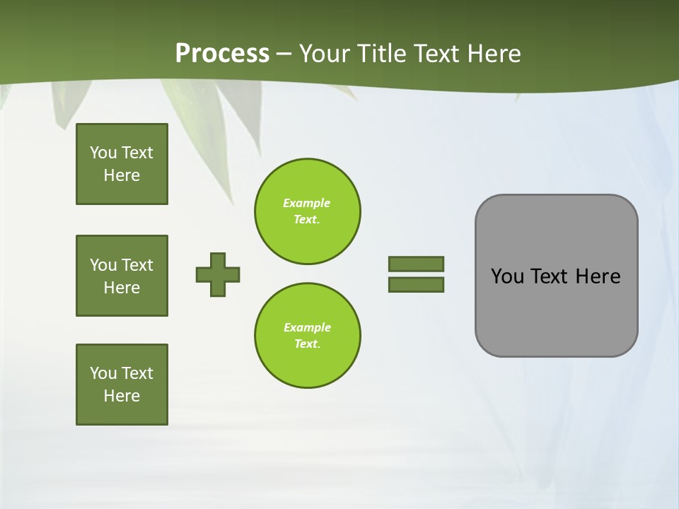 Bamboo Leafs Over Abstract Blue Background PowerPoint Template