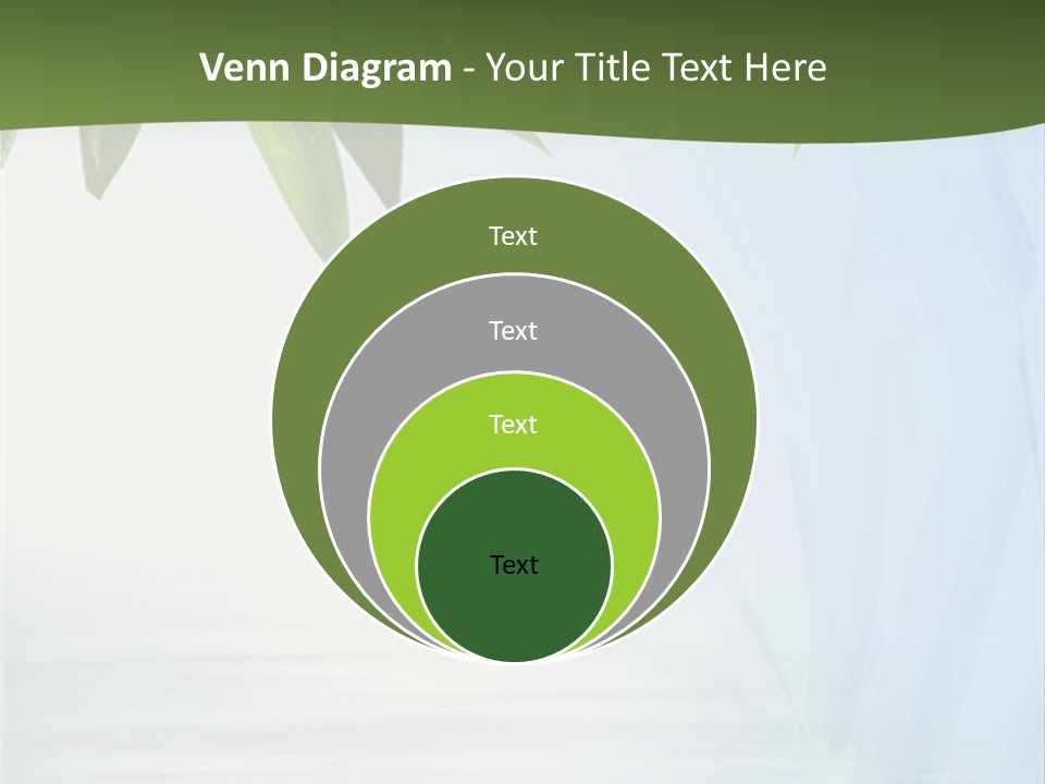 Bamboo Leafs Over Abstract Blue Background PowerPoint Template