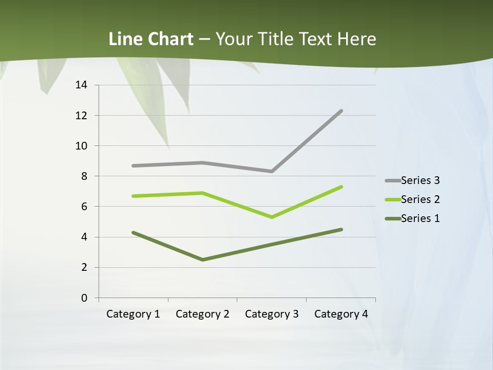 Bamboo Leafs Over Abstract Blue Background PowerPoint Template