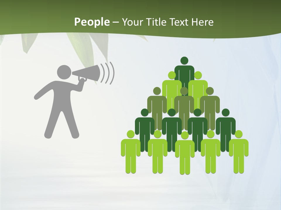 Bamboo Leafs Over Abstract Blue Background PowerPoint Template