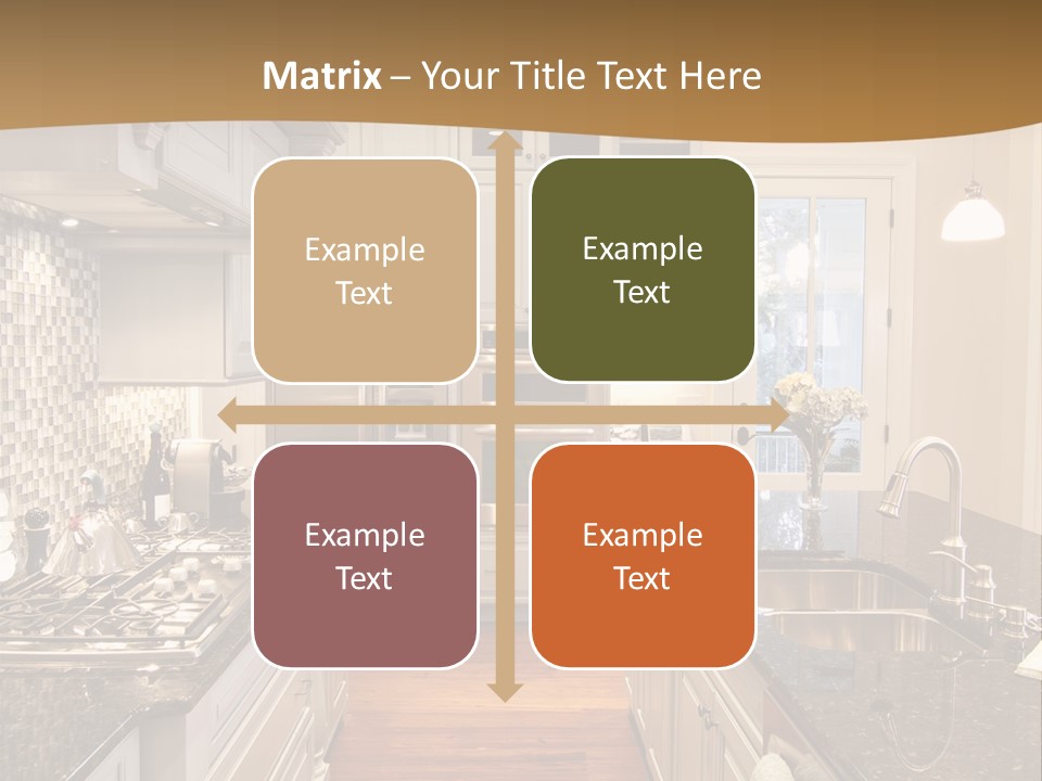 Beautiful Custom Kitchen With Granite And Glass Tile PowerPoint Template