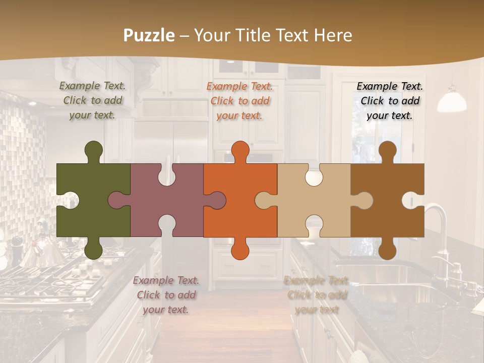 Beautiful Custom Kitchen With Granite And Glass Tile PowerPoint Template