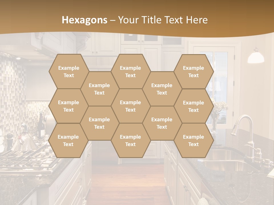 Beautiful Custom Kitchen With Granite And Glass Tile PowerPoint Template