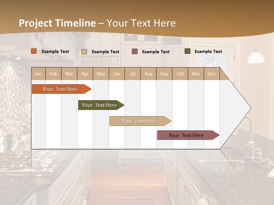 Beautiful Custom Kitchen With Granite And Glass Tile PowerPoint Template
