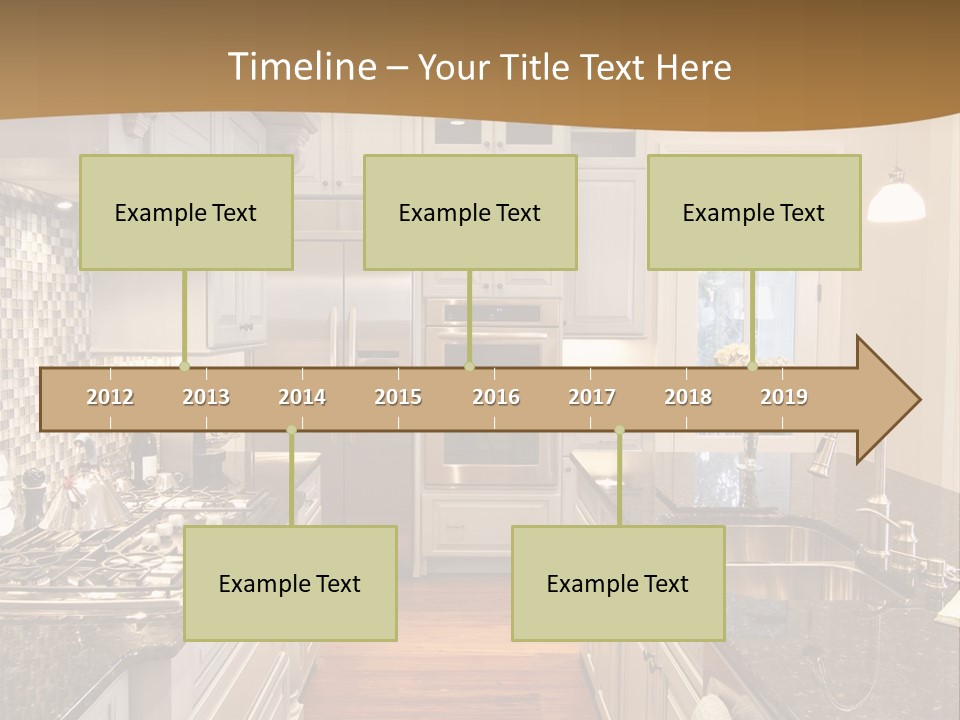 Beautiful Custom Kitchen With Granite And Glass Tile PowerPoint Template