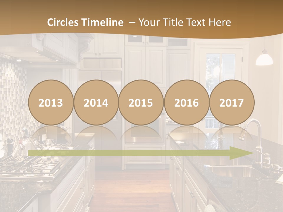 Beautiful Custom Kitchen With Granite And Glass Tile PowerPoint Template