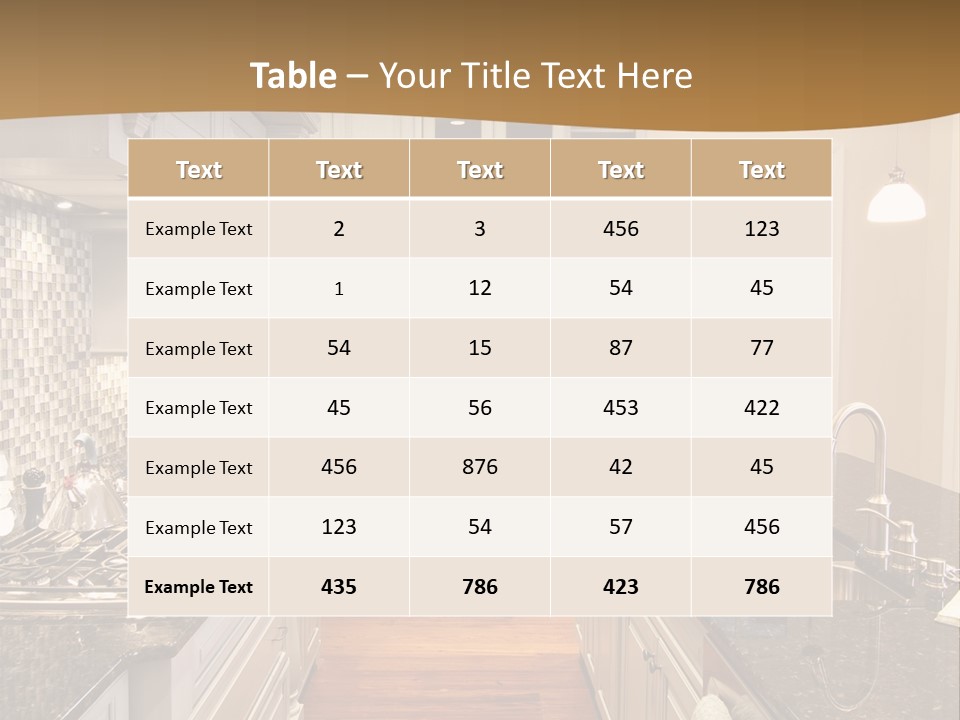 Beautiful Custom Kitchen With Granite And Glass Tile PowerPoint Template