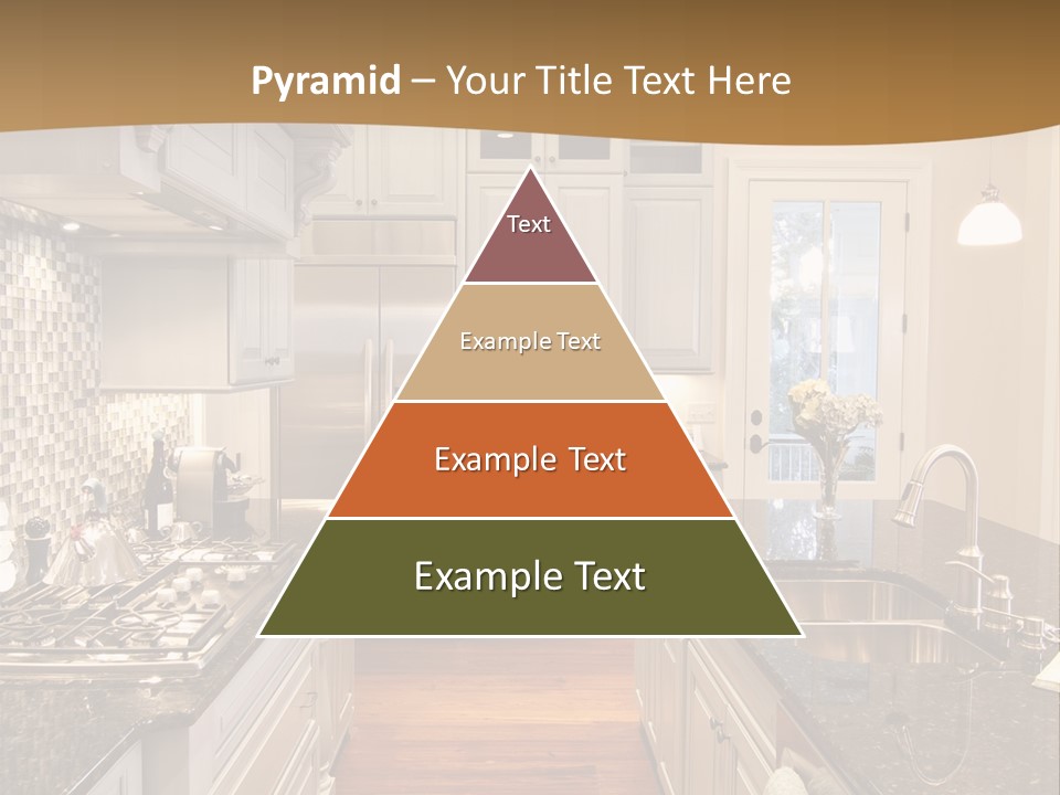 Beautiful Custom Kitchen With Granite And Glass Tile PowerPoint Template