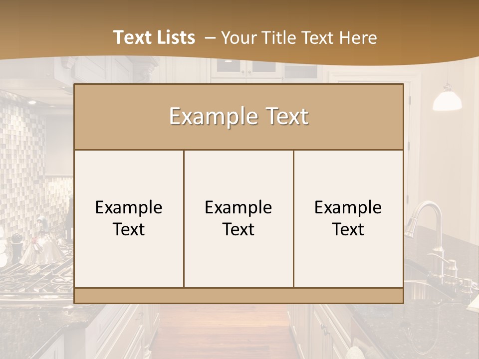 Beautiful Custom Kitchen With Granite And Glass Tile PowerPoint Template