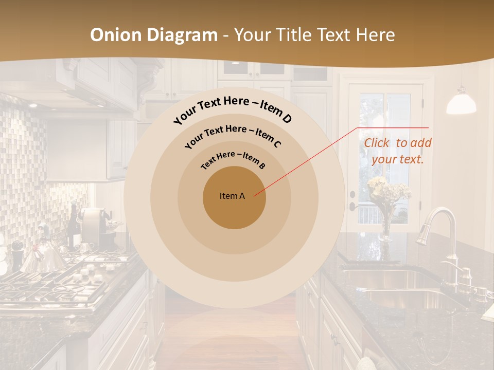 Beautiful Custom Kitchen With Granite And Glass Tile PowerPoint Template