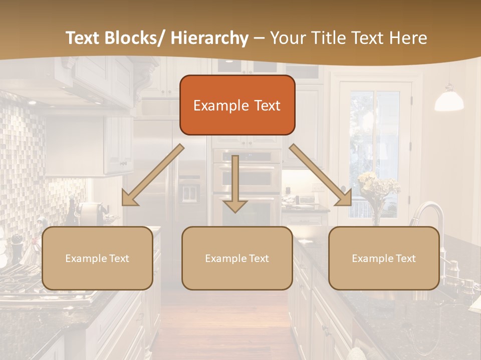 Beautiful Custom Kitchen With Granite And Glass Tile PowerPoint Template
